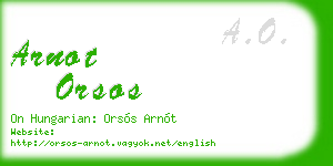 arnot orsos business card